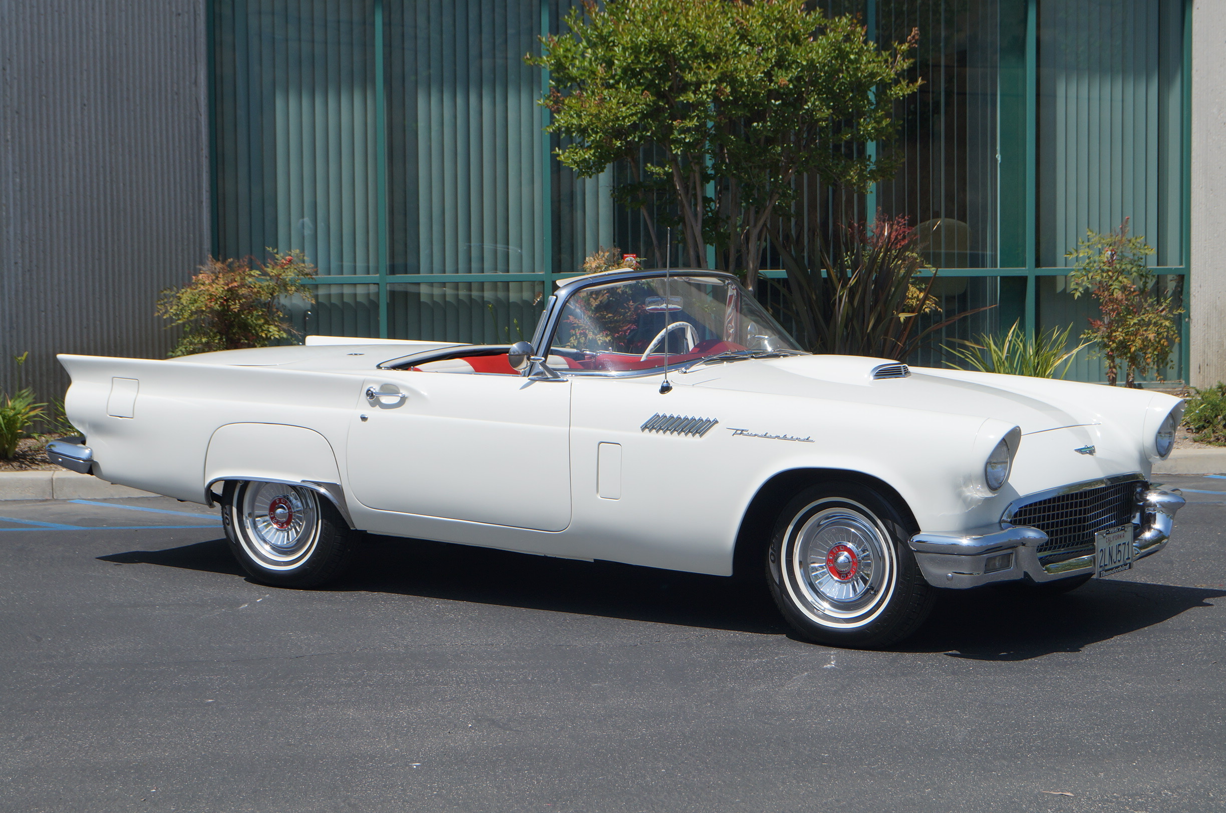 White 1957 Ford Thunderbird - Sold at Johnston Motorsports