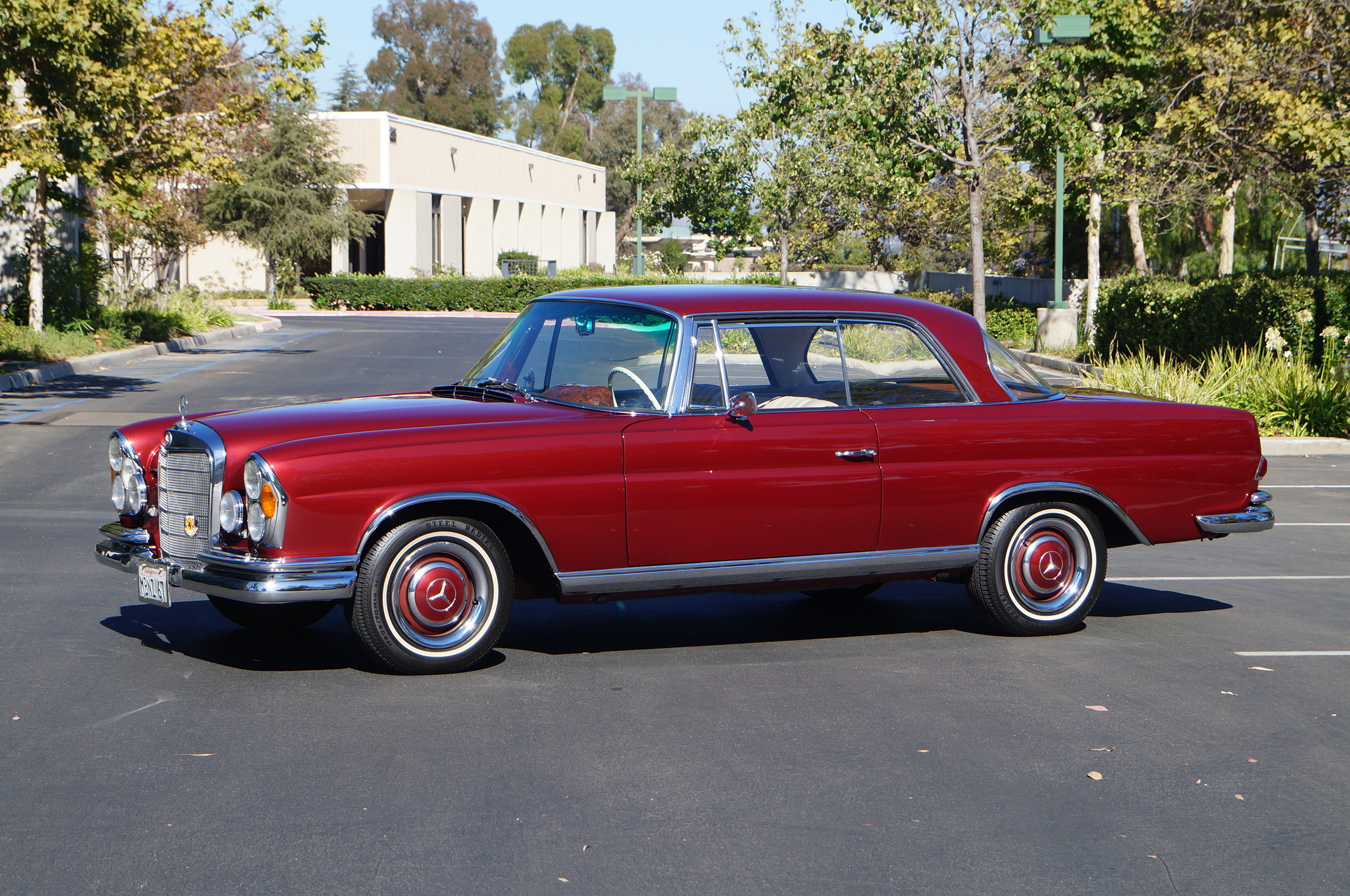 Red 1967 Mercedes Benz 250 SE Coupe